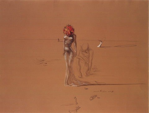 SALVADOR DALI Female Figure with Head of Flowers, 1995
