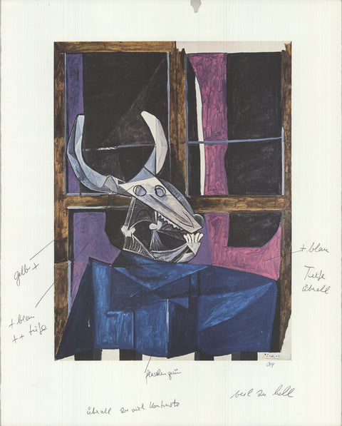 PABLO PICASSO Still Life with Ox Skull (Test Print), 1990