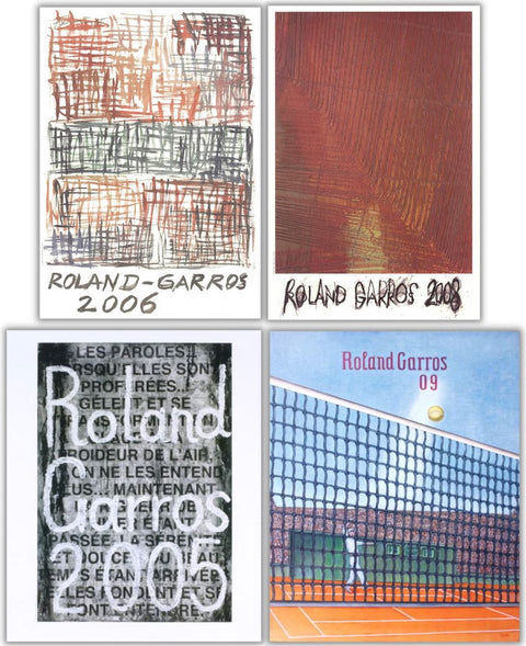 Bundle- 4 Assorted Roland Garros Posters 2005-2009 Official Posters