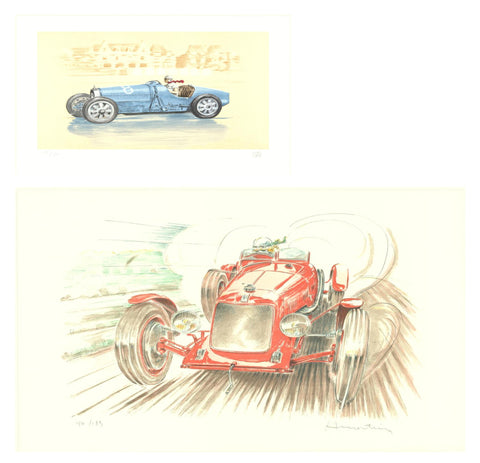 Bundle- 2 Assorted Bugatti & Maserati Signed Lithographs