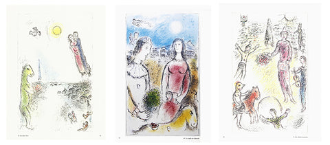 Bundle- 3 Assorted Marc Chagall RARE Lithographs