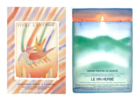 Bundle- 2 Assorted Jean-Michel Folon ORIGINAL 1982 Posters