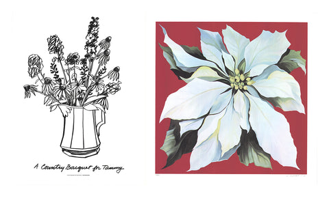 Bundle- 2 Assorted Floral Theme Lithographs