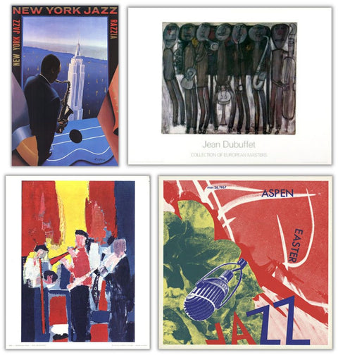 Bundle- 4 Assorted Various Artists Jazz theme Posters