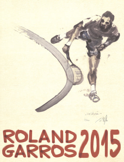 DU ZHENJUN Roland Garros French Open, 2015 - Signed