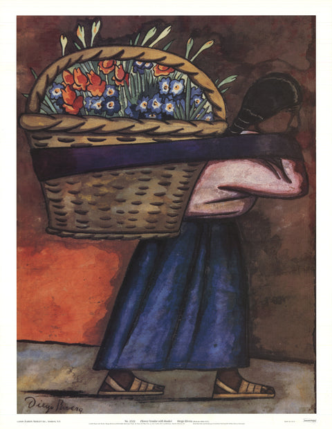 DIEGO RIVERA Flower Vendor With Basket (With Text), 2000