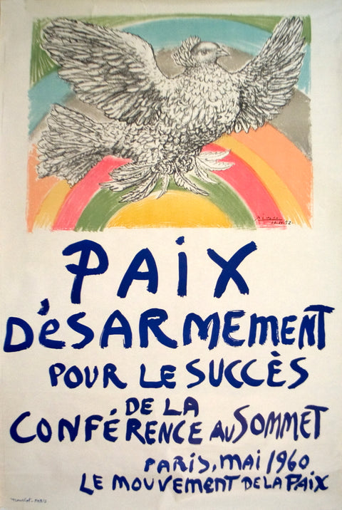 PABLO PICASSO Paix Disarmement-Peace, 1960