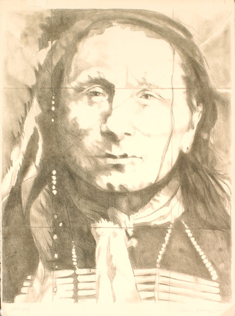 BARBARA SANDLER Portrait of an American Indian (1776-1976), 1975 - Signed