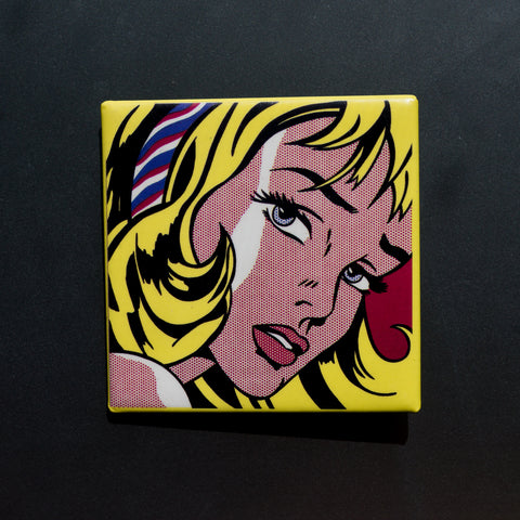 Roy Lichtenstein Girl with Hair Ribbon Button