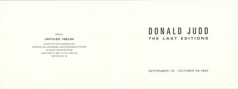 Donald Judd Untitled, 1993-94 Postcard