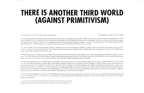 ZVI GOLDSTEIN There is Another Third World (Against Primitivism)