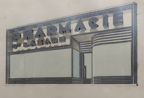 HENRY DELACROIX Pharmacie Saint-Lazare a Paris, 1930