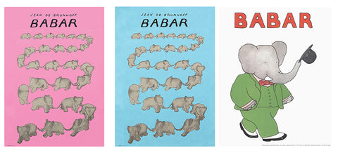 Bundle- 3 Assorted Jean De Brunhoff Babar Posters