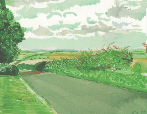 DAVID HOCKNEY Road and Tree Near Wetwang, 2020