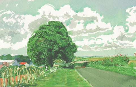DAVID HOCKNEY Road and Tree Near Wetwang, 2020