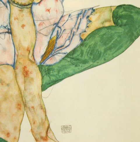 EGON SCHIELE Blonde Girl with Green Stockings, 1997