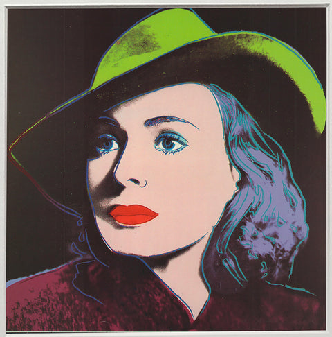 ANDY WARHOL Portrait of Ingrid Bergman with Hat, 1983
