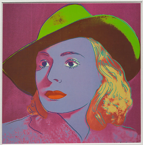 ANDY WARHOL Portrait of Ingrid Bergman with Hat, 1983