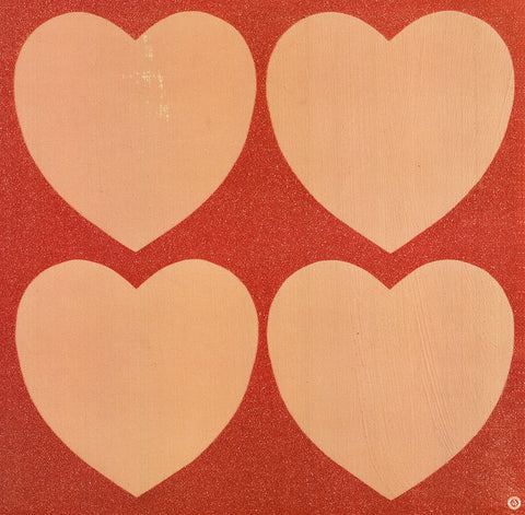 ANDY WARHOL Pink Hearts X 4, 1996