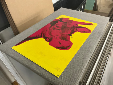 ANDY WARHOL Cow Pink on Yellow, 1966 (small), 1992