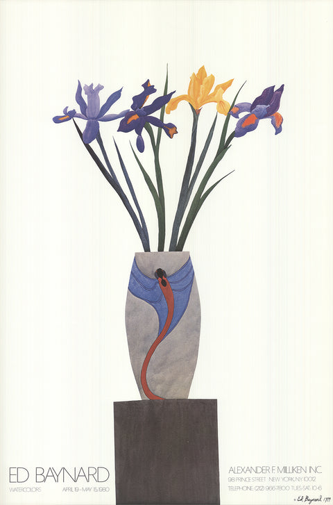 ED BAYNARD Flowers in Vase on Black Stand, 1980