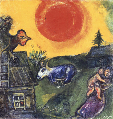 MARC CHAGALL Farm and Red Sun, 2008