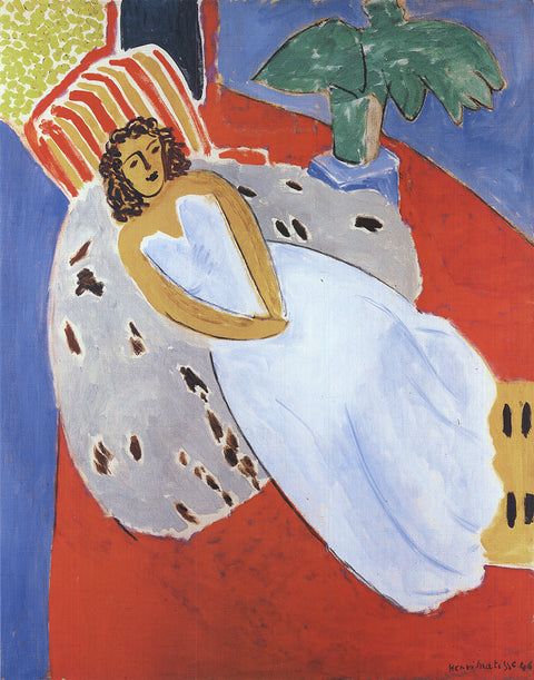 HENRI MATISSE Lady in White Dress Against Red Background, 2009