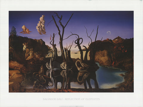 SALVADOR DALI Reflection of Elephants, 2001