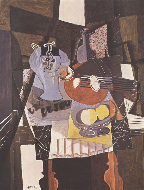 GEORGES BRAQUE Still Life with Compote Bowl, Bottle and Mandolin, 1990