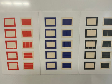 DONALD JUDD Series of Ten Woodcuts in Three Color States, 1988