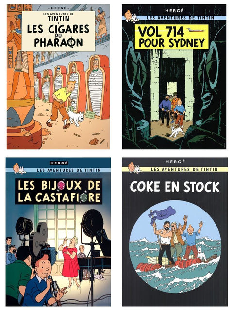 Bundle- 4 Assorted Herge Tintin Posters