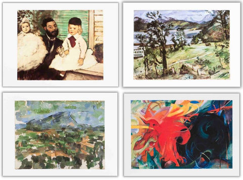 Bundle- 4 Assorted Various Artists Fine Art Museum Blank Notecards