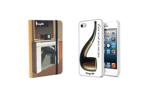 Bundle- 2 Assorted Rene Magritte Notebook and Iphone V holder