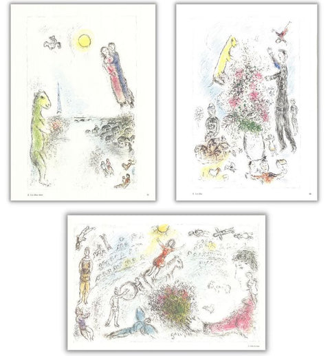 Bundle- 3 Assorted Marc Chagall Lithographs
