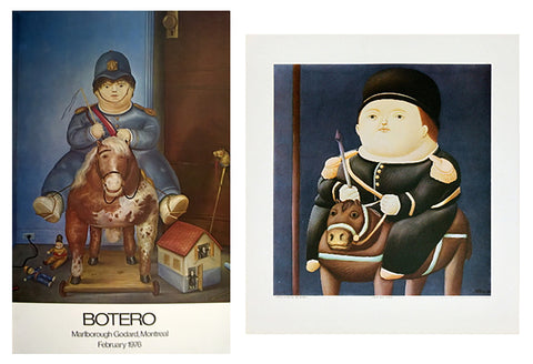 Bundle- 2 Assorted Fernando Botero Horse & Rider Study Posters