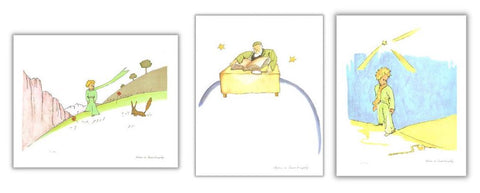 Bundle- 3 Assorted Antoine de Saint Exupery Little Prince Lithographs