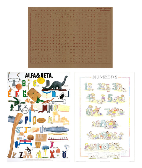 Bundle- 3 Assorted Alphabet and Numbers Posters