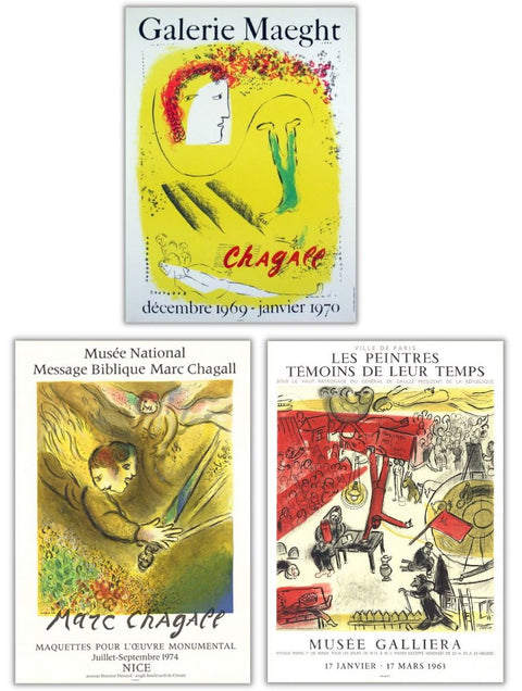 Bundle- 3 Assorted Marc Chagall Sorlier-Mourlot Lithographs