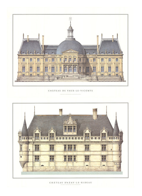Bundle- 2 Assorted Chateau Architecture Posters