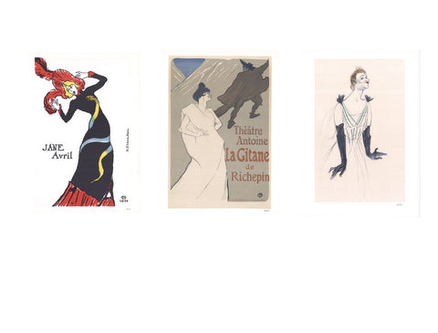 Bundle- 3 Assorted Henri de Toulouse-Lautrec Original Lithographs