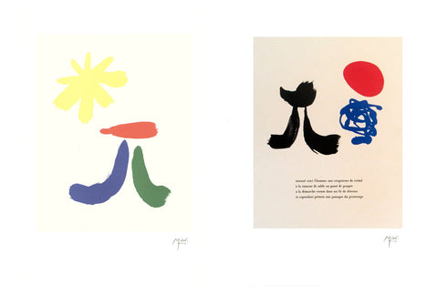 Bundle- 2 Assorted Joan Miro Illustrated Poems Lithographs