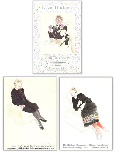 Bundle- 3 Assorted David Hockney Celia Portrait Rare Posters
