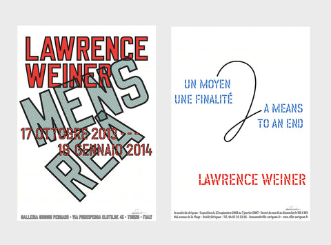 Bundle- 2 Assorted Lawrence Weiner Signed Posters