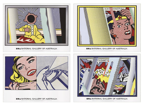 Bundle- 4 Assorted Roy Lichtenstein Reflections Posters