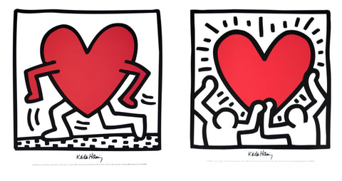 Bundle- 2 Assorted Keith Haring Hearts Posters