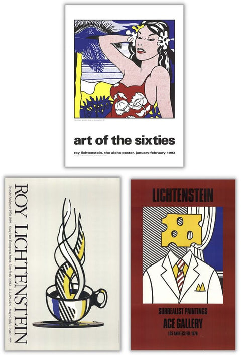 Bundle- 3 Assorted Roy Lichtenstein Original Billboard Posters
