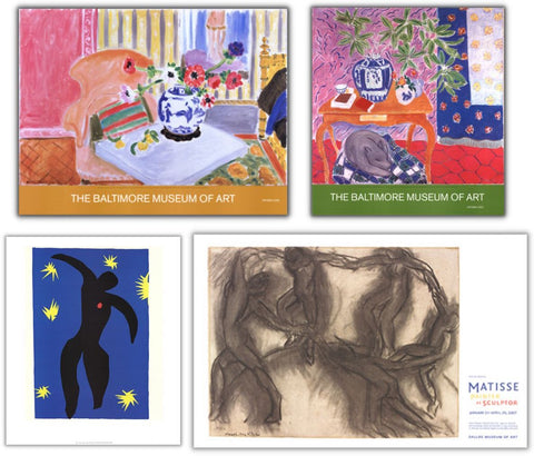 Bundle- 4 Assorted Henri Matisse Rare Museum Posters
