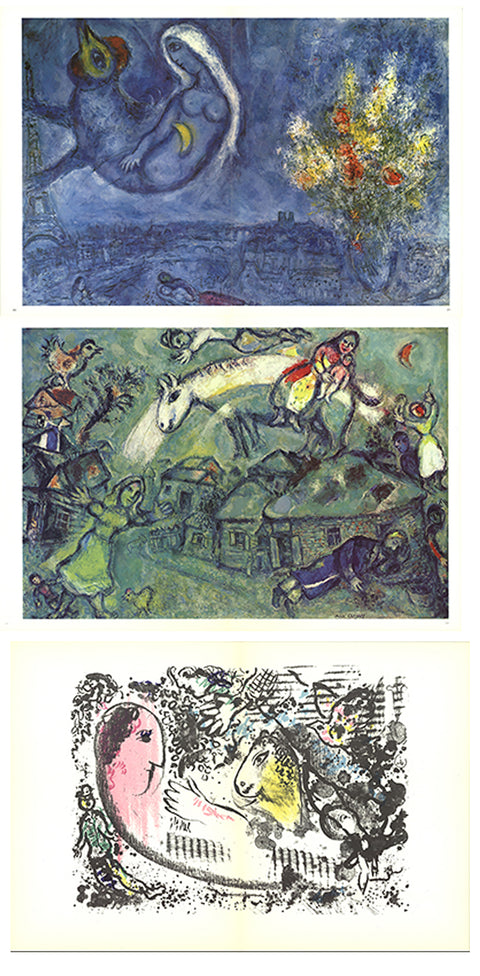 Bundle- 3 Assorted Marc Chagall Rare Lithographs