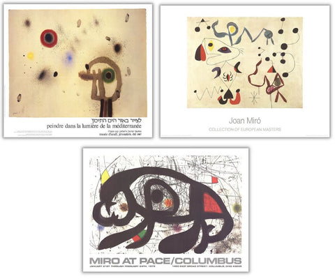 Bundle- 3 Assorted Joan Miro European Master Posters