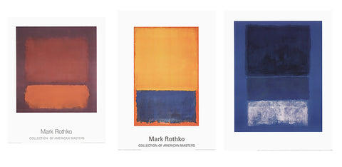 Bundle- 3 Assorted Mark Rothko Museum Master Posters